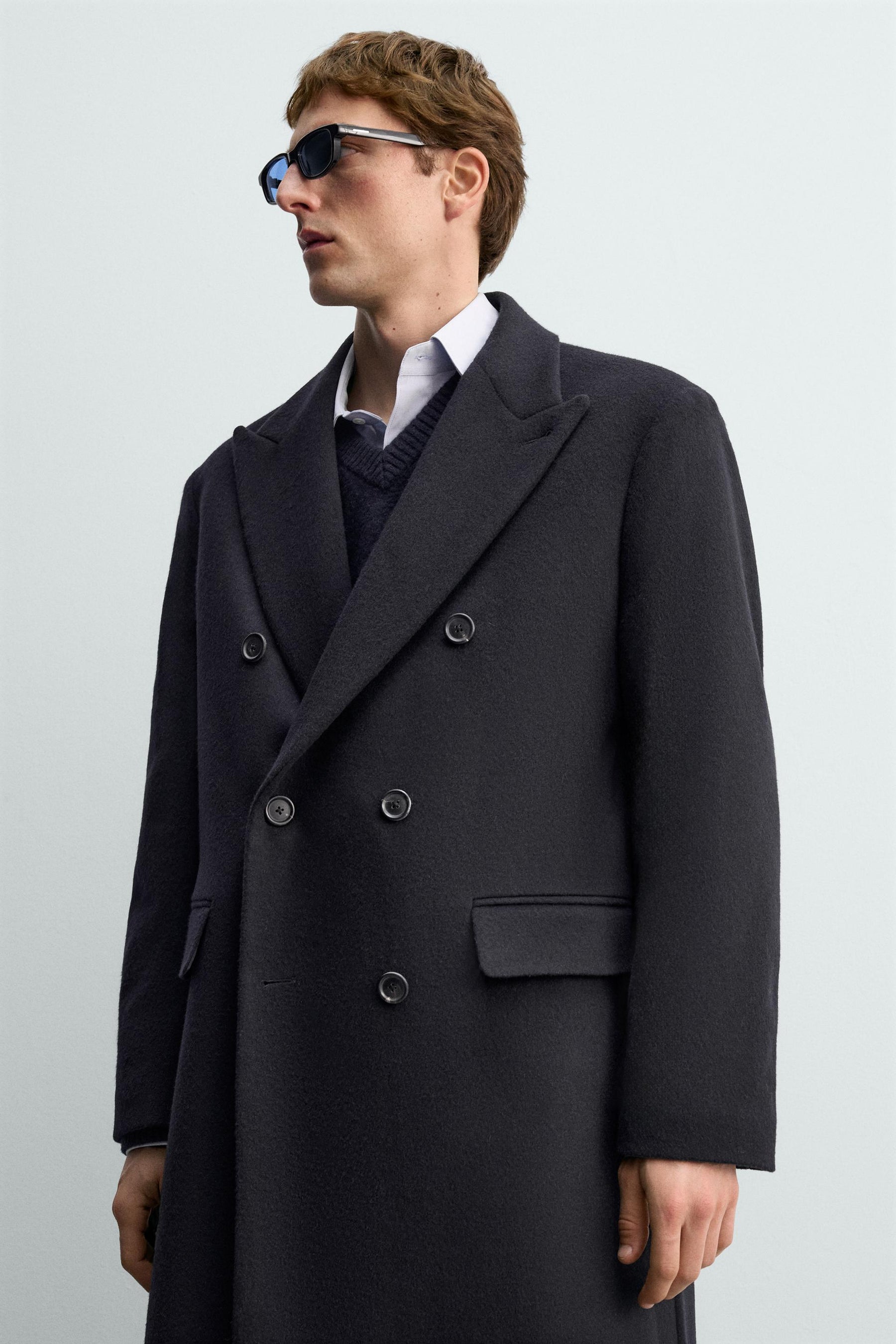 DOUBLE-BREASTED WOOL BLEND COAT AARON LEVINE X - Image 7