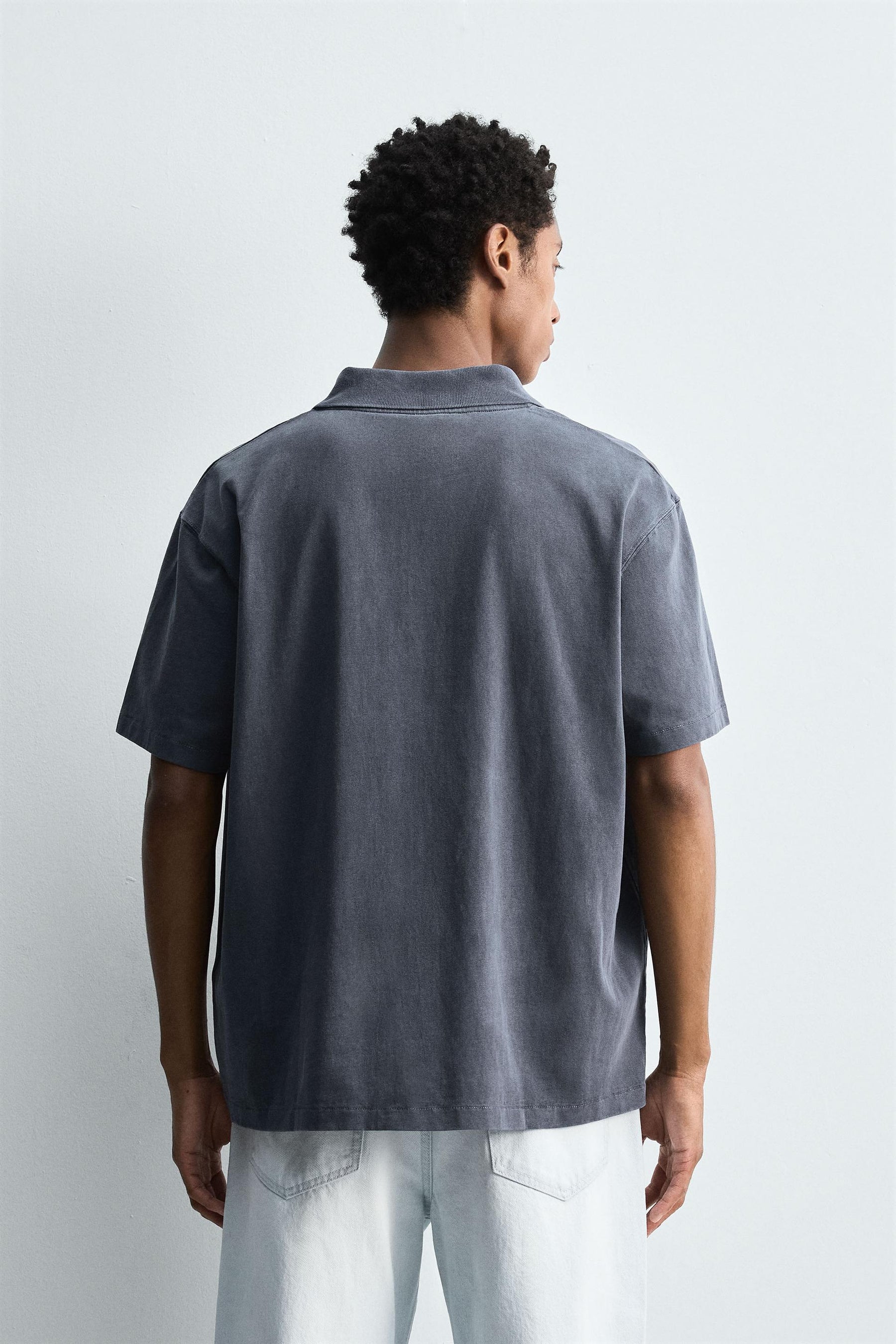 WASHED RELAXED FIT POLO SHIRT - Image 3
