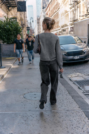 Perlenbesetzte Strickjacke