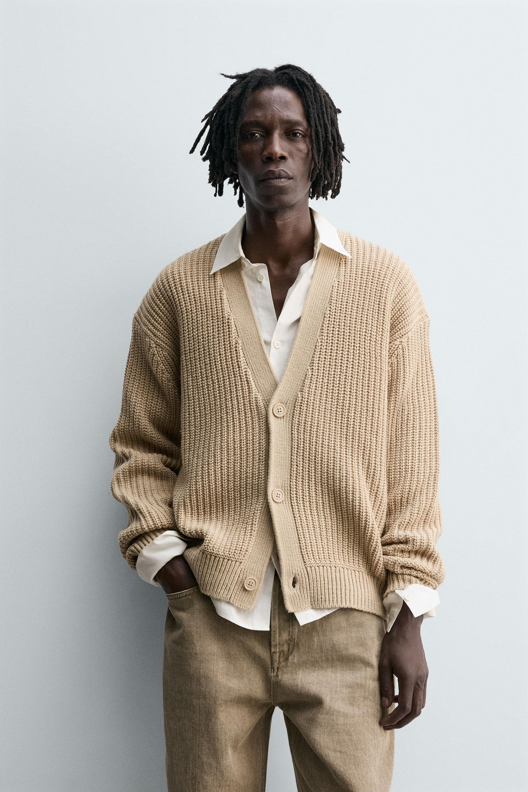 RIBBED TEXTURED CARDIGAN - Image 2