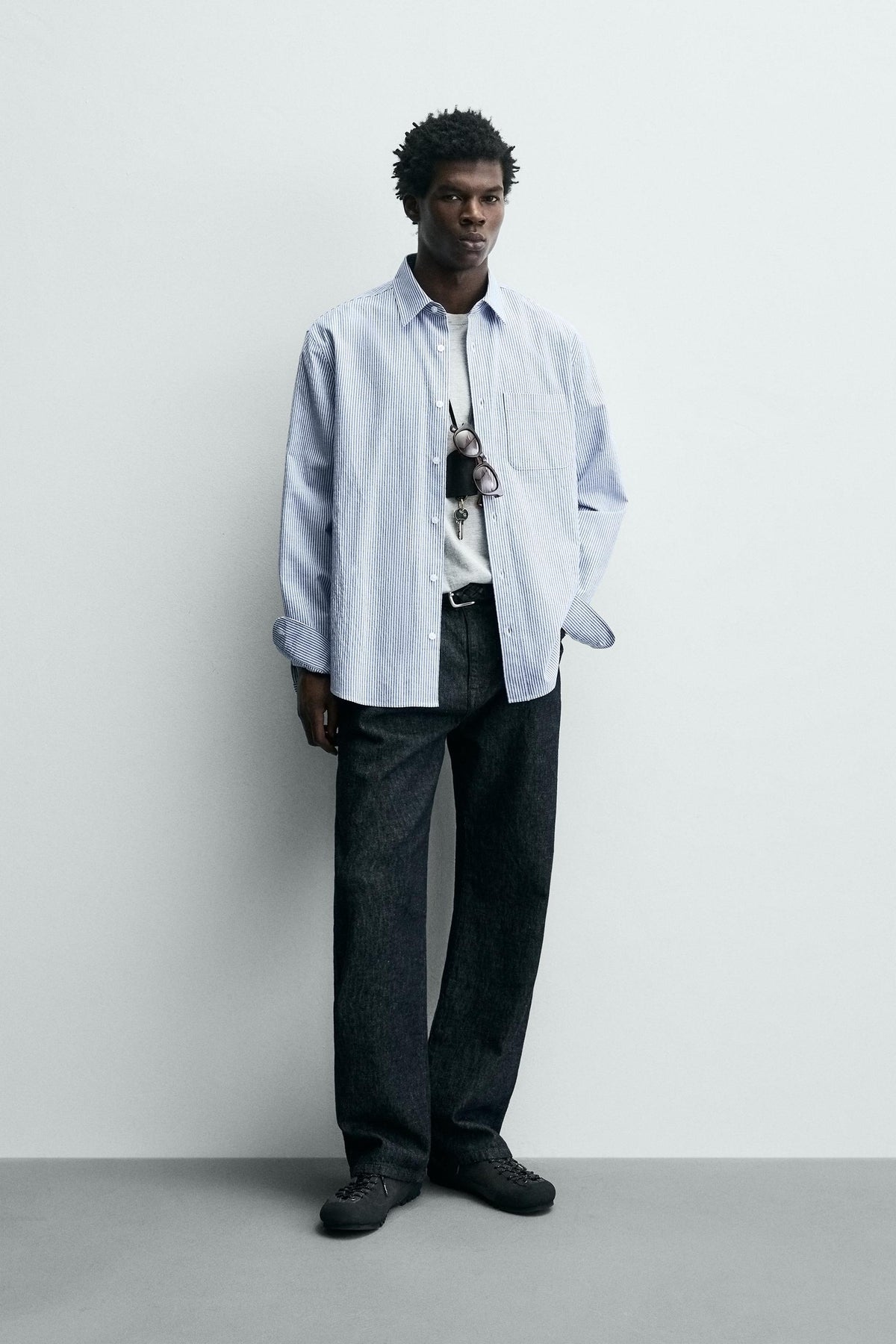 Gestreiftes Knitterhemd