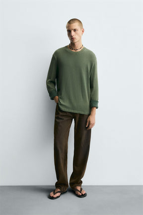 WASHED COTTON SWEATER - Image 1