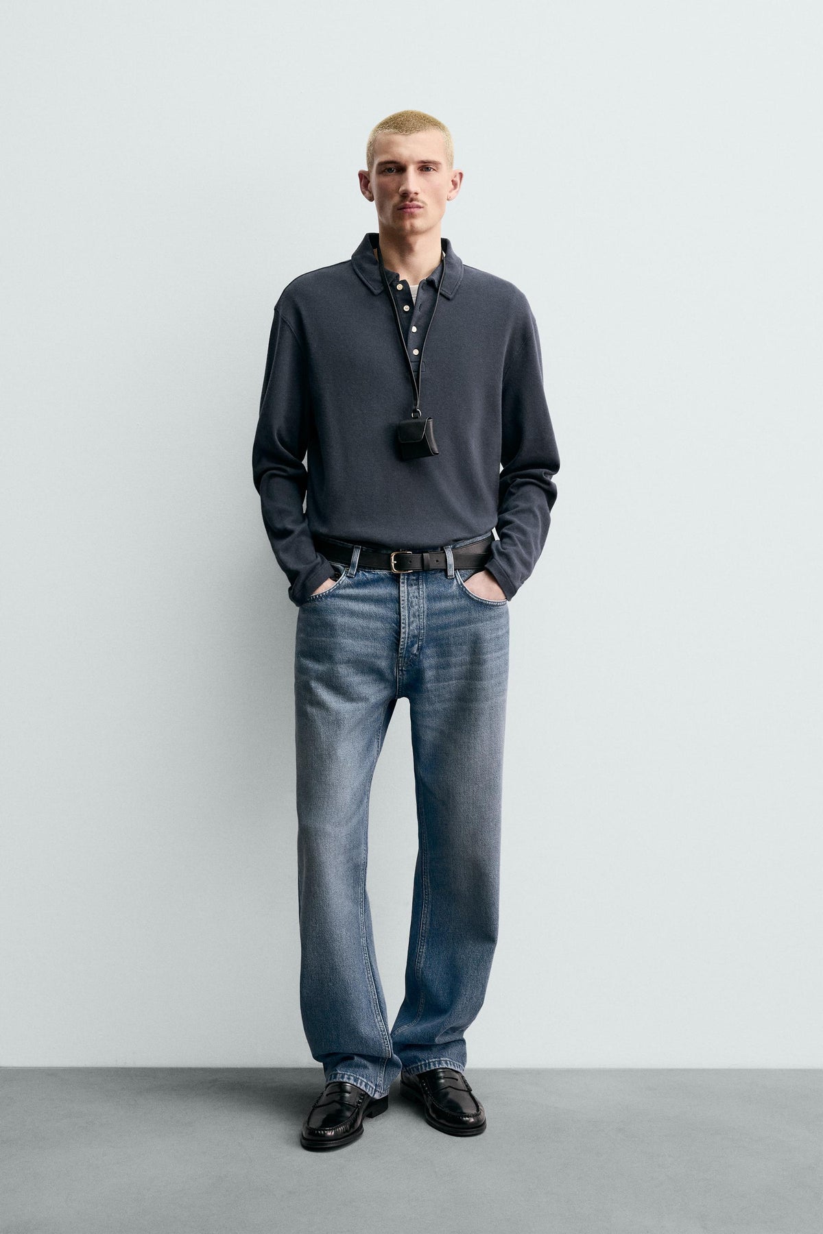 Strukturiertes, gebürstetes Polo