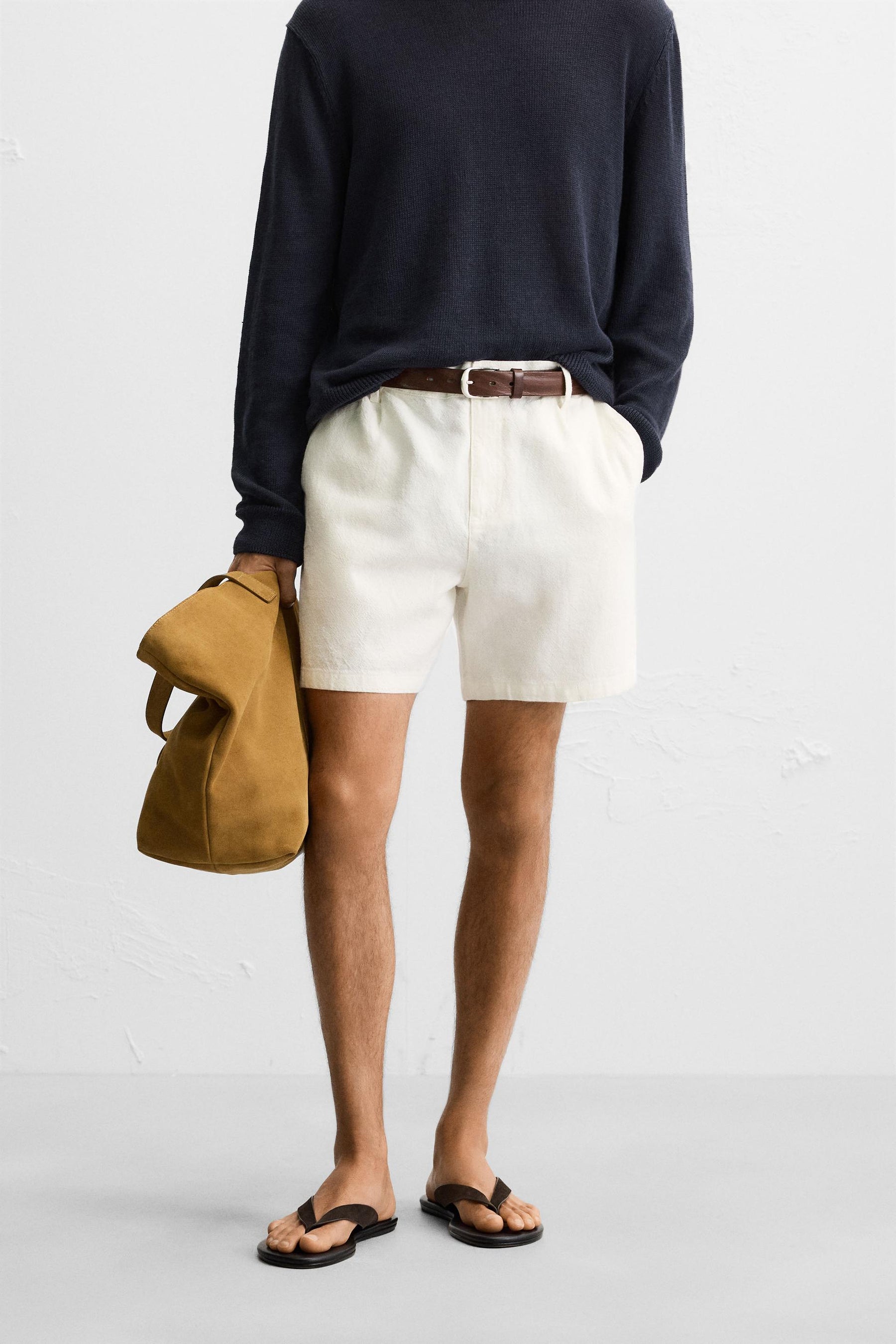 LINEN/COTTON BERMUDA SHORTS - Image 2