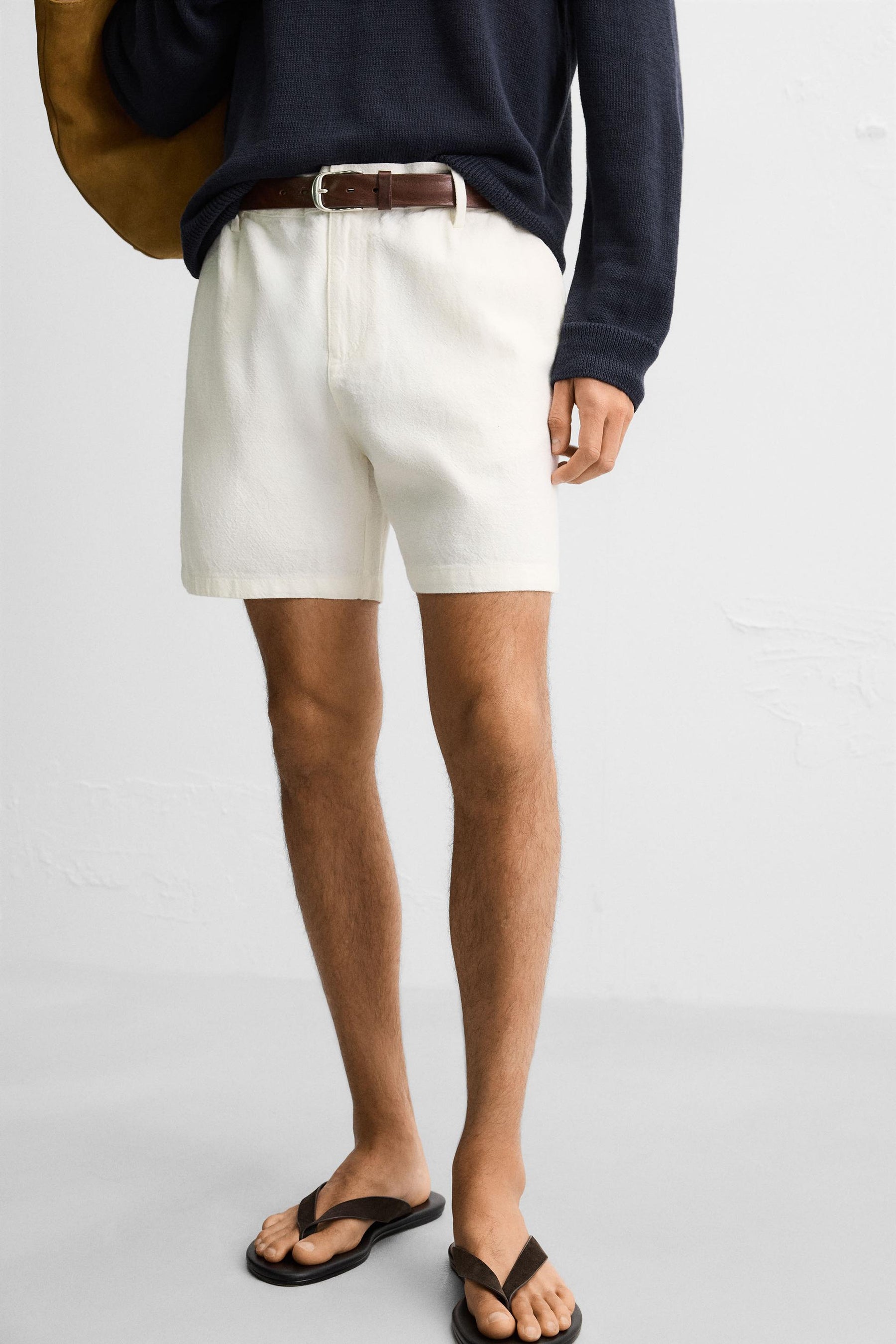 LINEN/COTTON BERMUDA SHORTS - Image 5