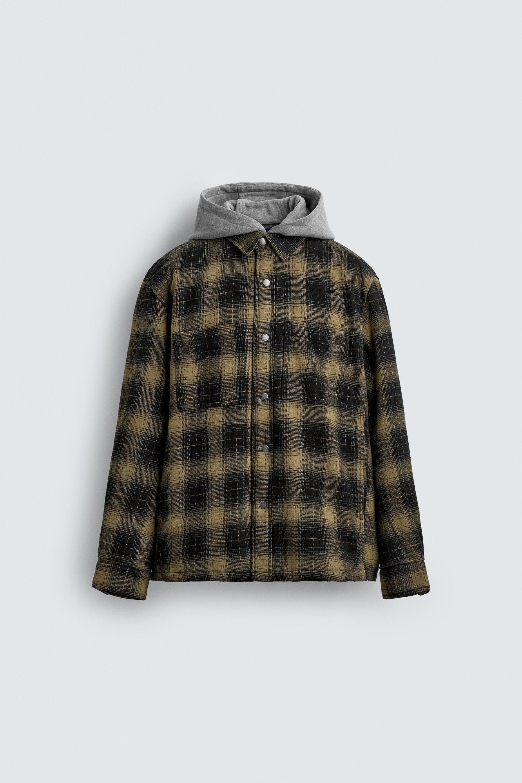 HOODED CHECK OVERSHIRT - Image 8