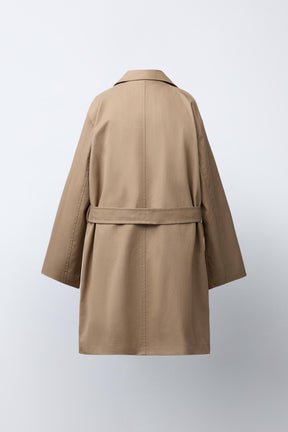 LONG TRENCH COAT WITH BELT - Image 3