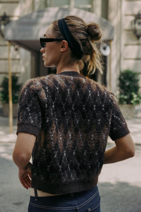 Kurzärmelige Strickjacke