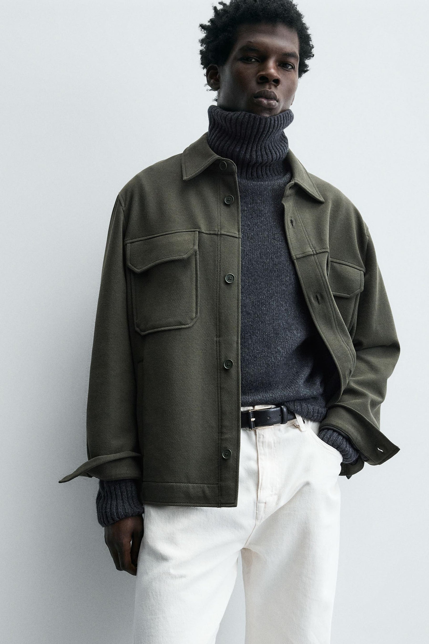 COMFORT TEXTURED OVERSHIRT - Image 5