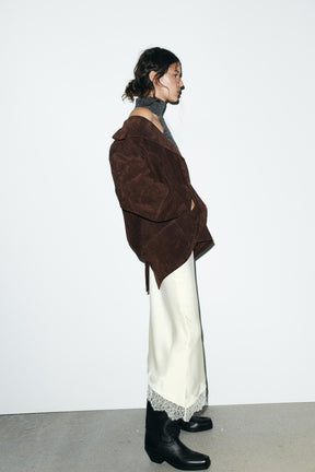 Übergroße Wildlederjacke