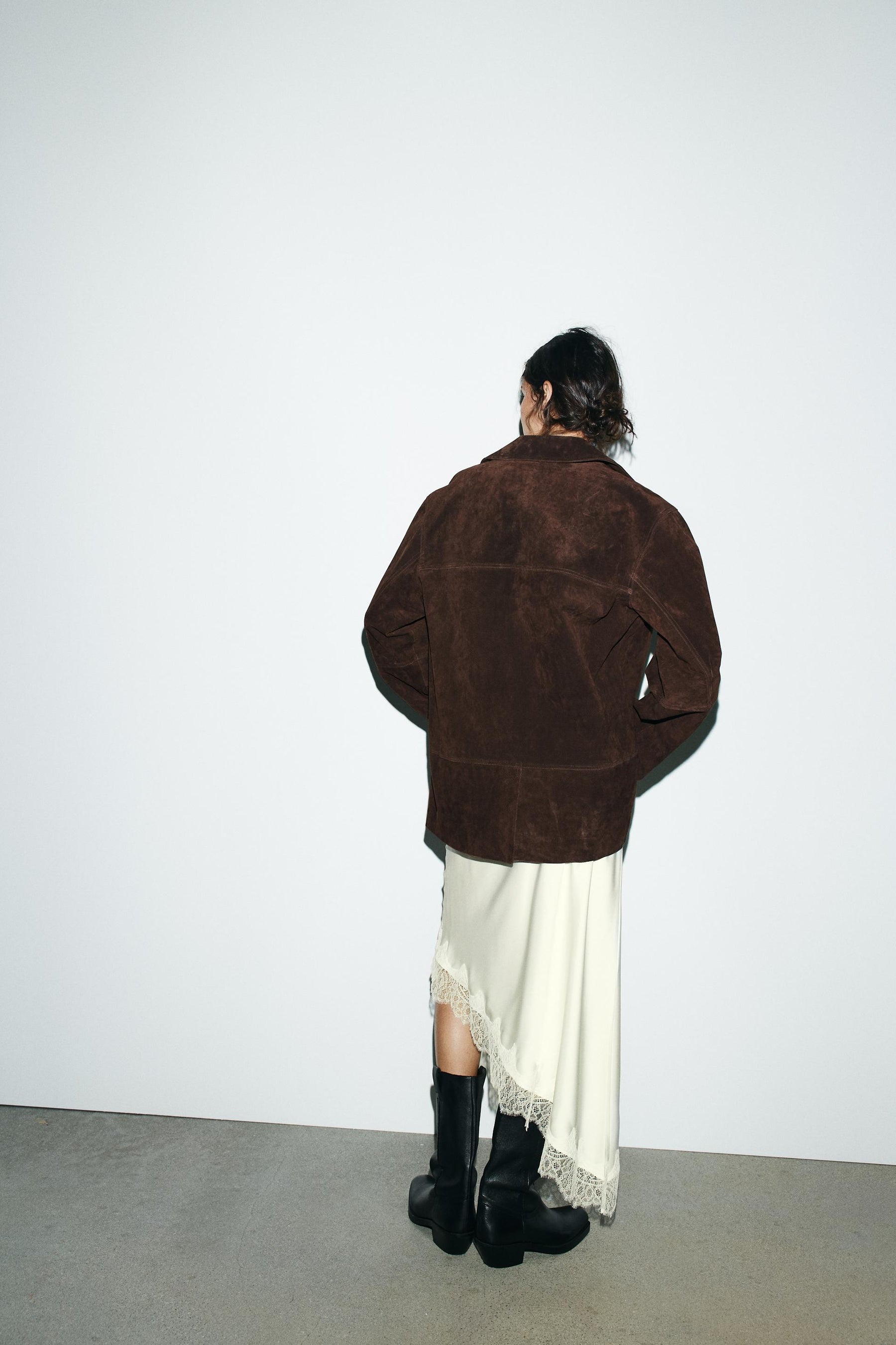 Übergroße Wildlederjacke