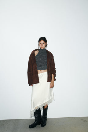 Übergroße Wildlederjacke