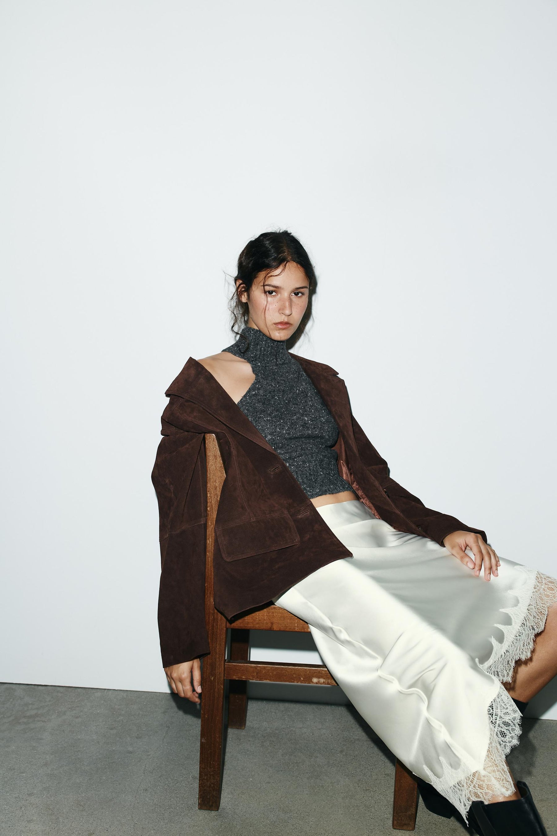 Übergroße Wildlederjacke