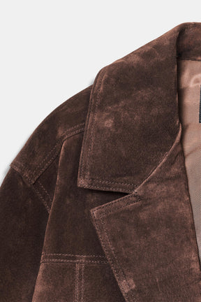 Übergroße Wildlederjacke