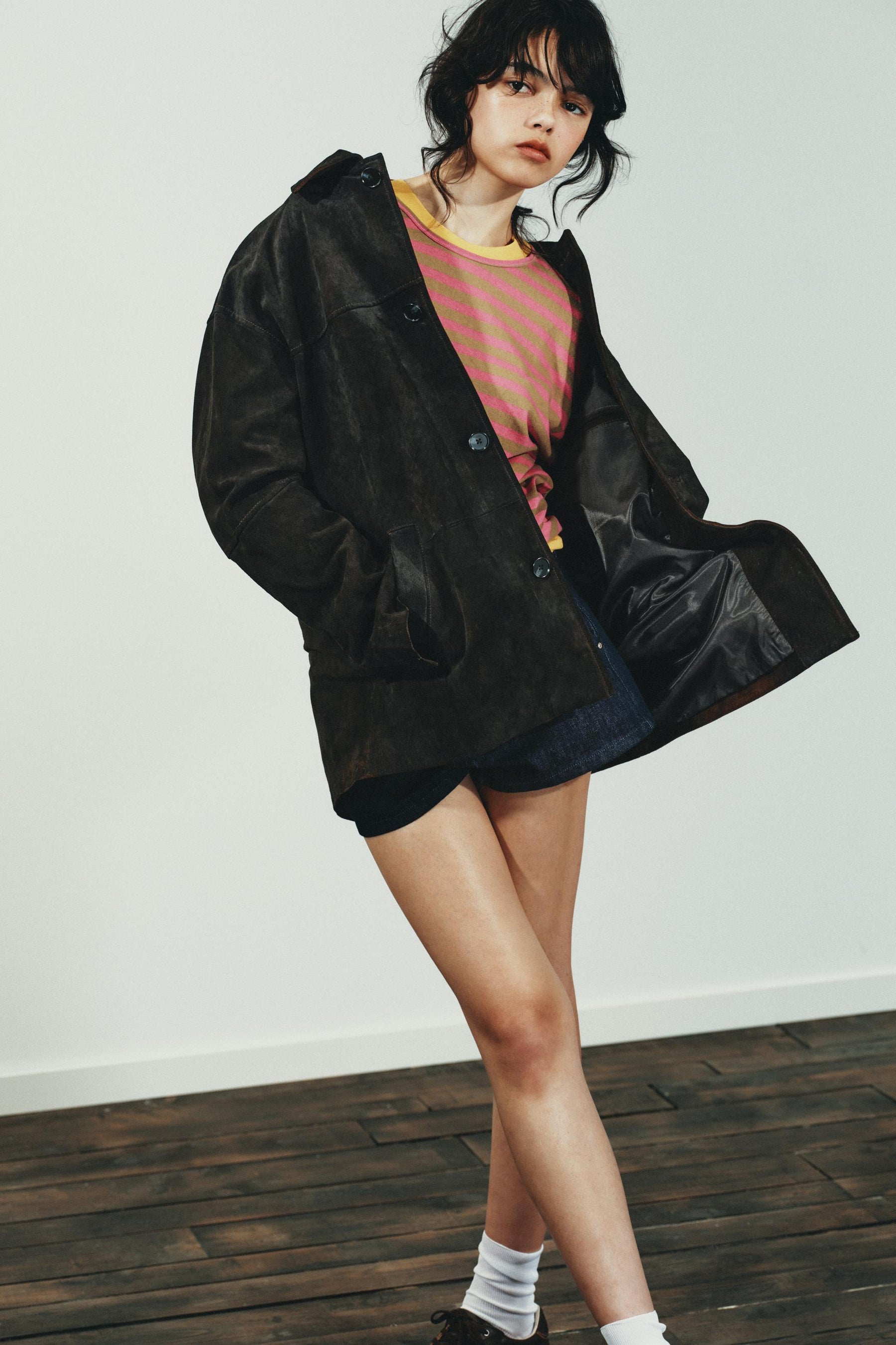 Übergroße Wildlederjacke