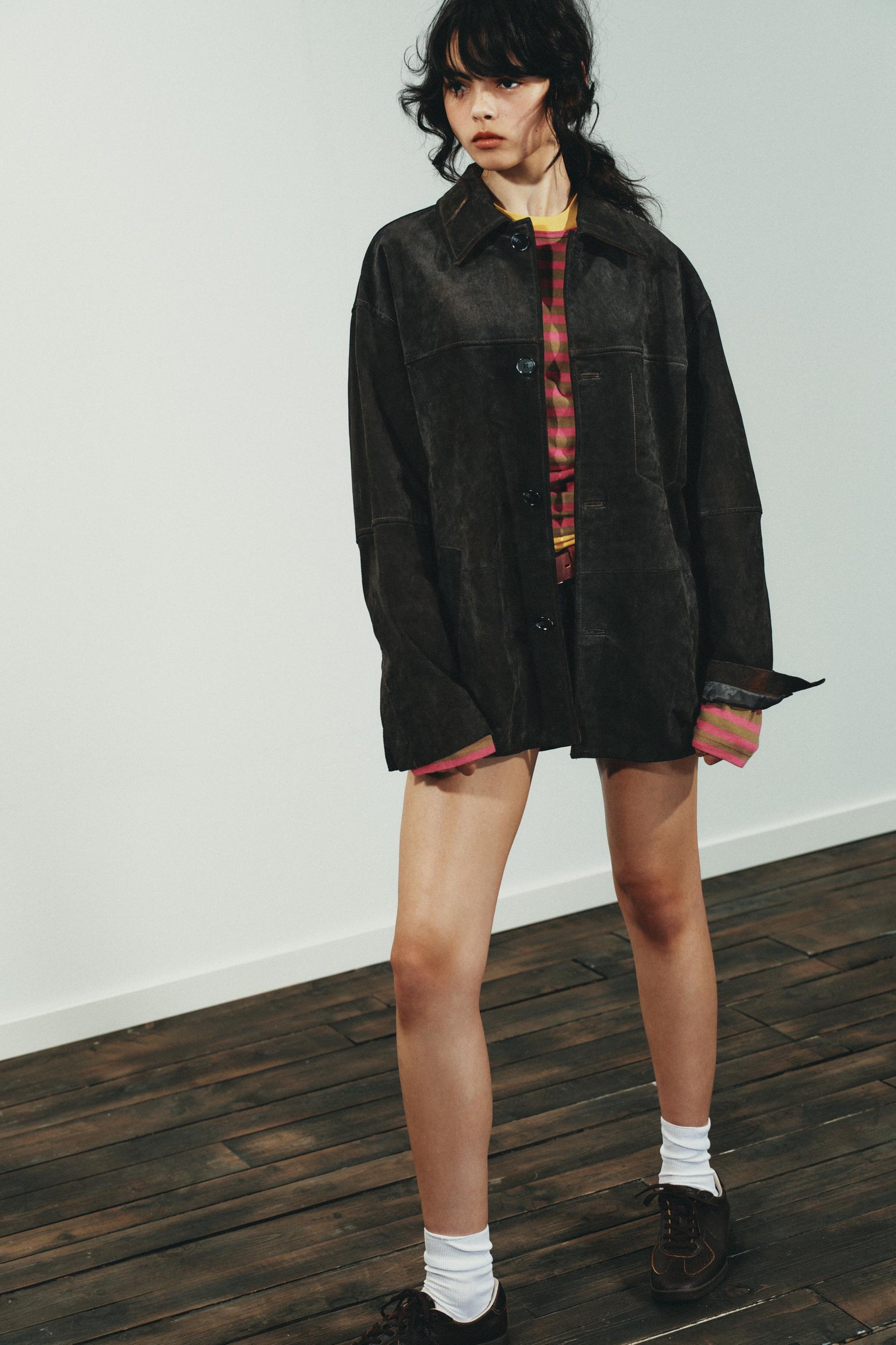 Übergroße Wildlederjacke