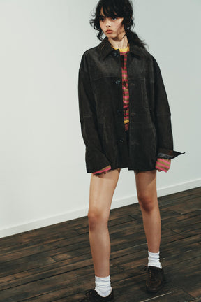 Übergroße Wildlederjacke