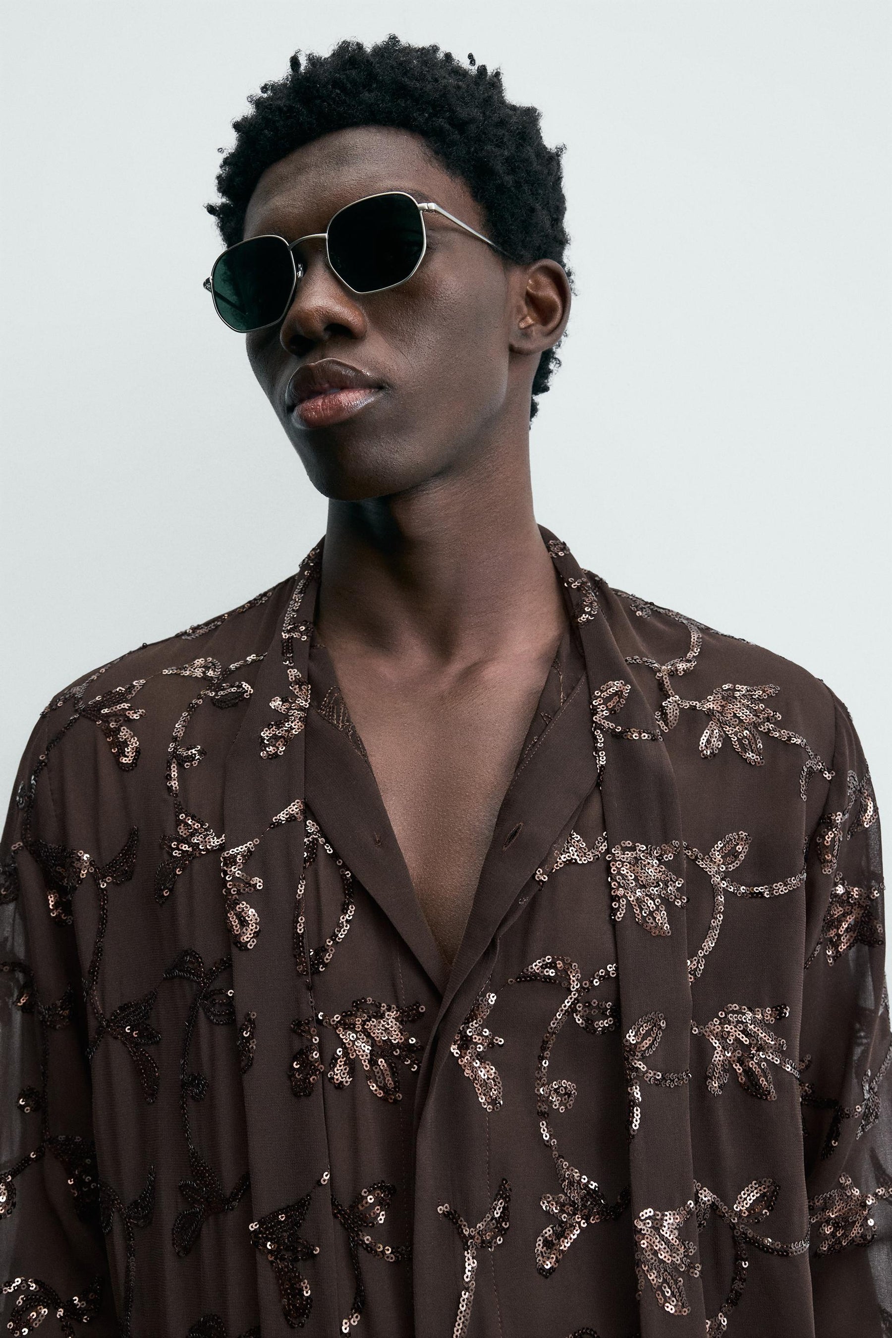 LIMITED EDITION SEQUINNED SEMI-SHEER SHIRT - Image 6