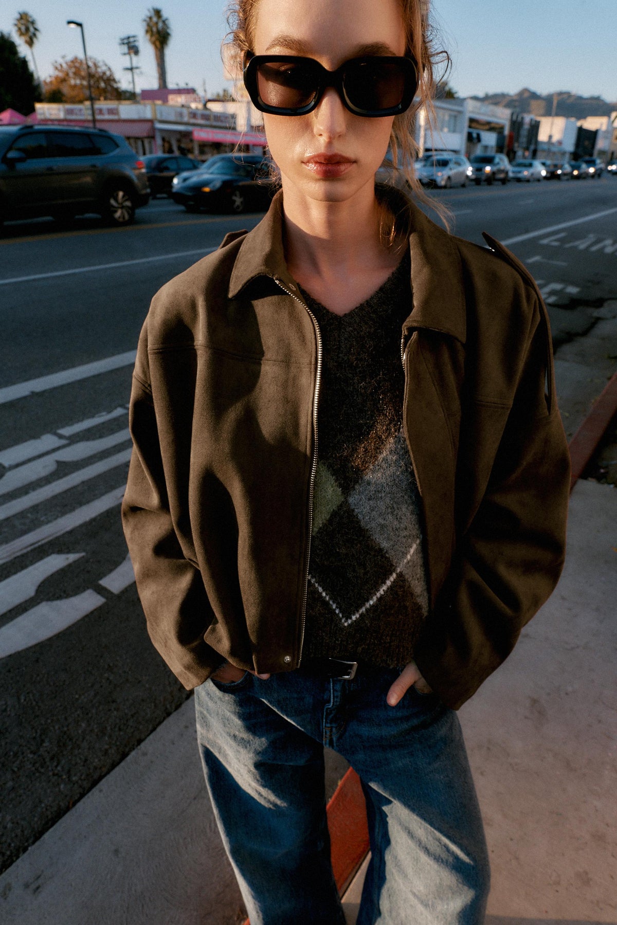 Wildleder-Bomberjacke 