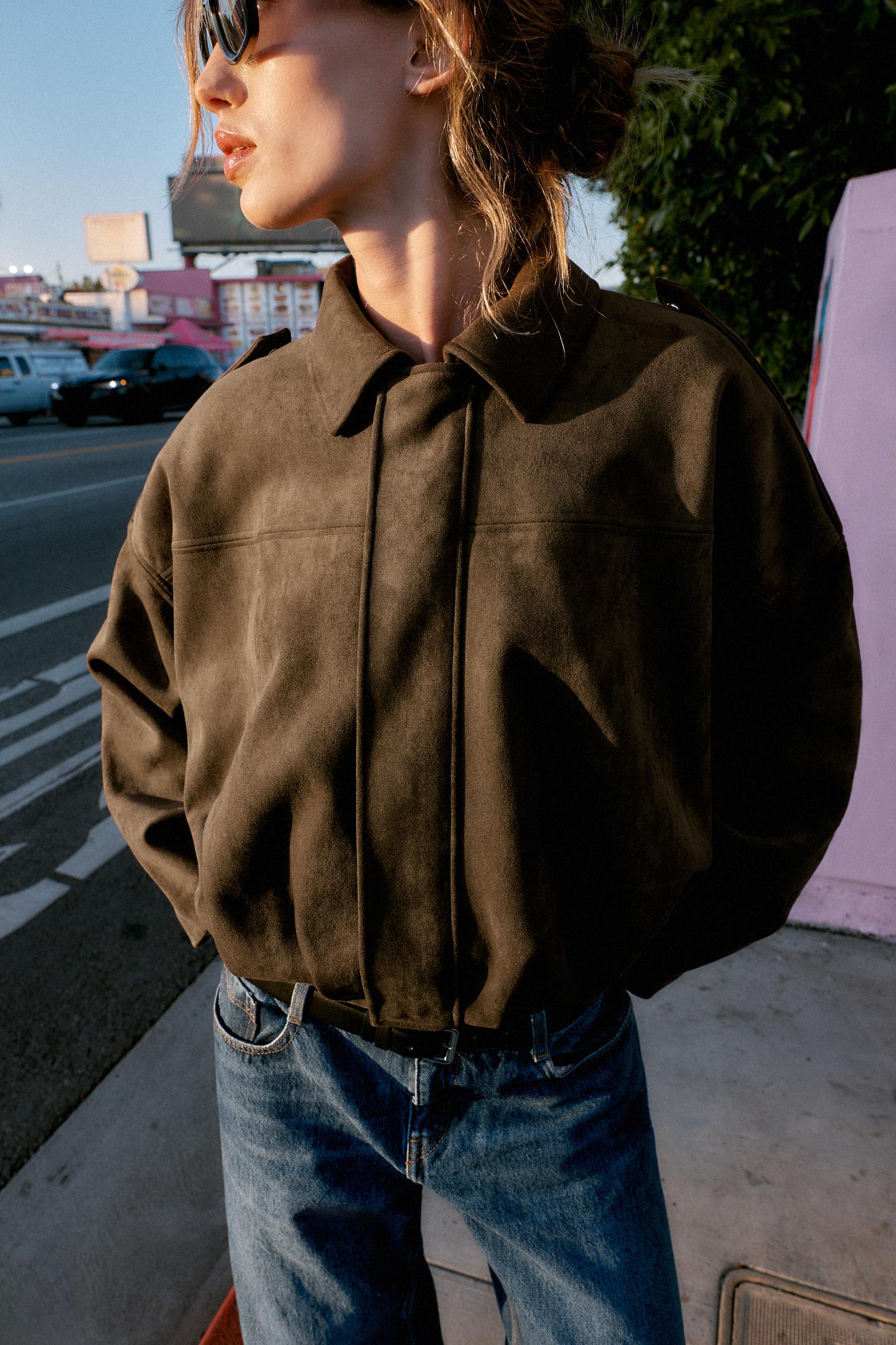 Wildleder-Bomberjacke 