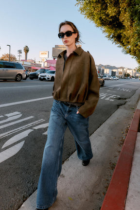 Wildleder-Bomberjacke 