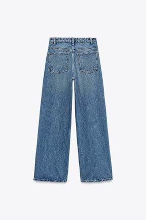 Wide-Leg Crossover Jeans