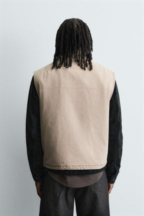 RELAXED FIT PUFFER GILET - Image 3