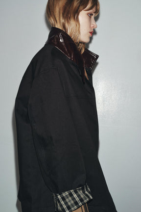 Jacke mit Kontrastkragen