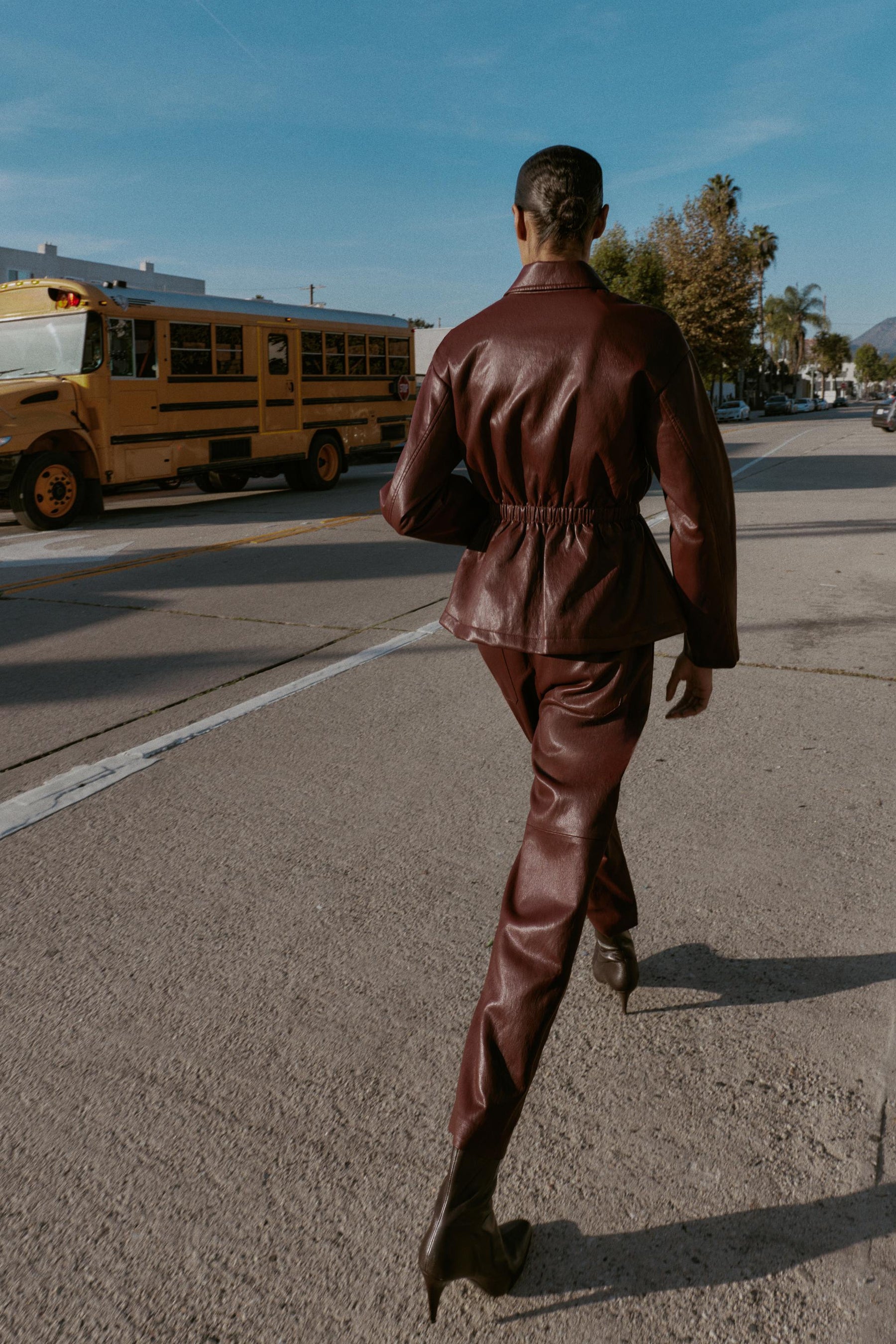 Kunstlederjacke mit elastischem Bund