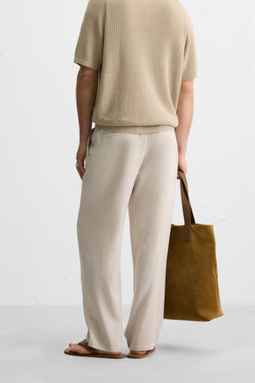 RELAXED FIT LYOCELL TROUSERS - Image 3