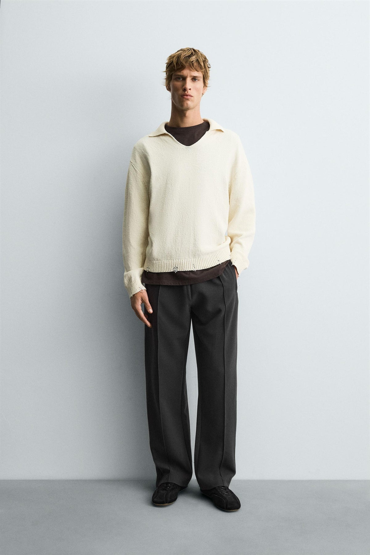 FLOWING TROUSERS WITH ZIPS - Image 1