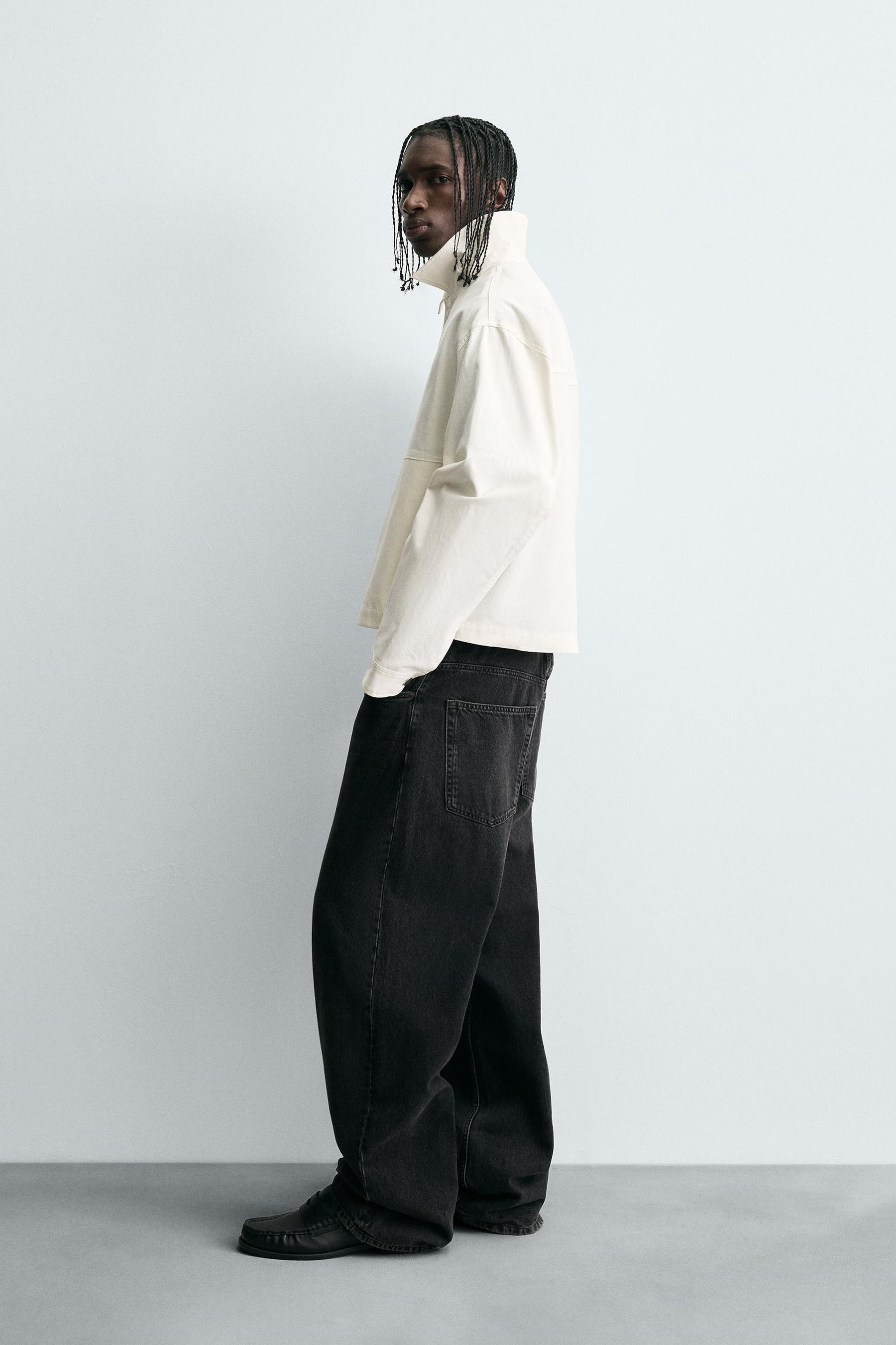 TEXTURED CROPPED FIT OVERSHIRT - Image 4