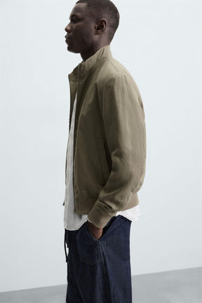 100% LINEN BOMBER JACKET - Image 6