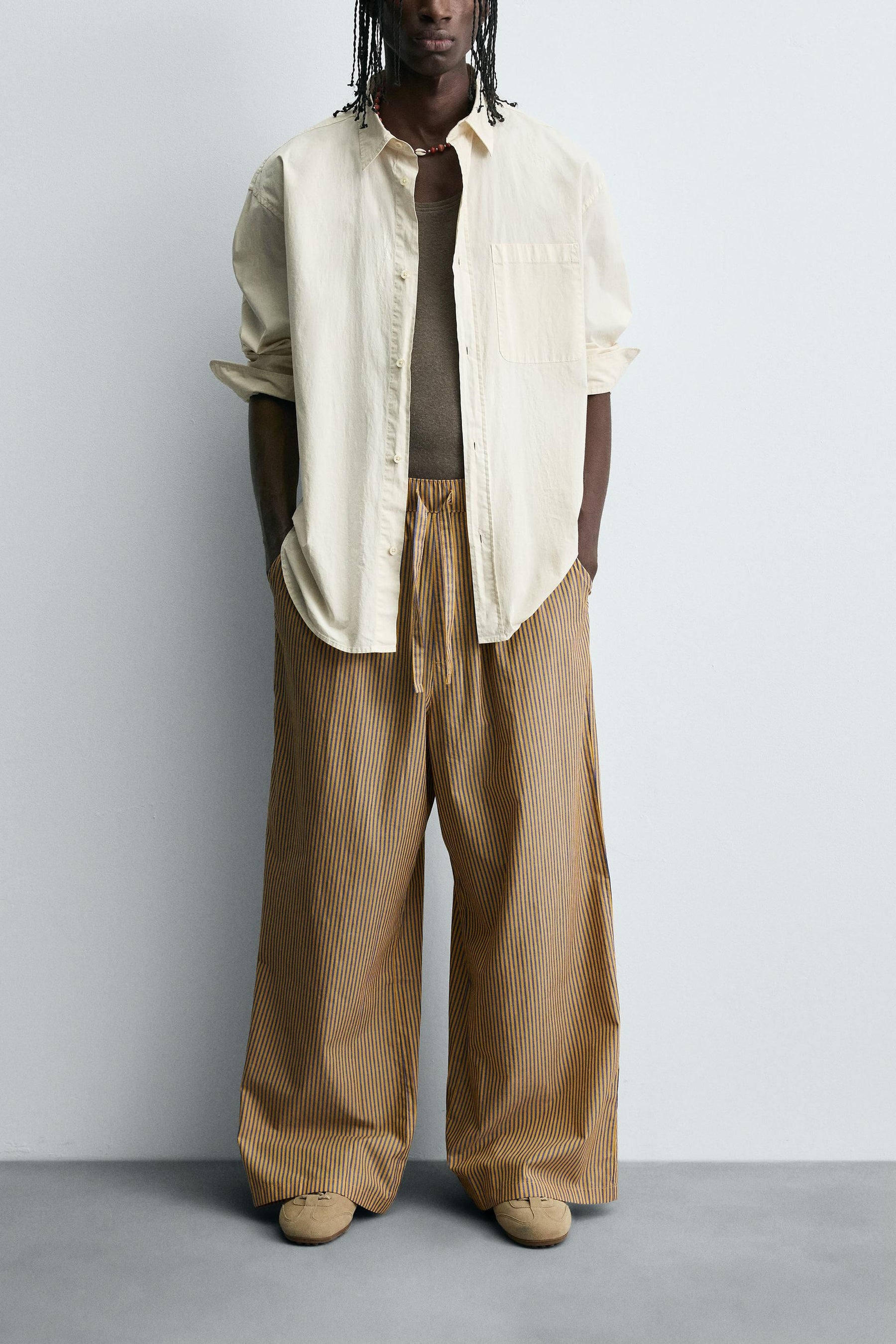 STRIPED OVERSIZE FIT TROUSERS - Image 2