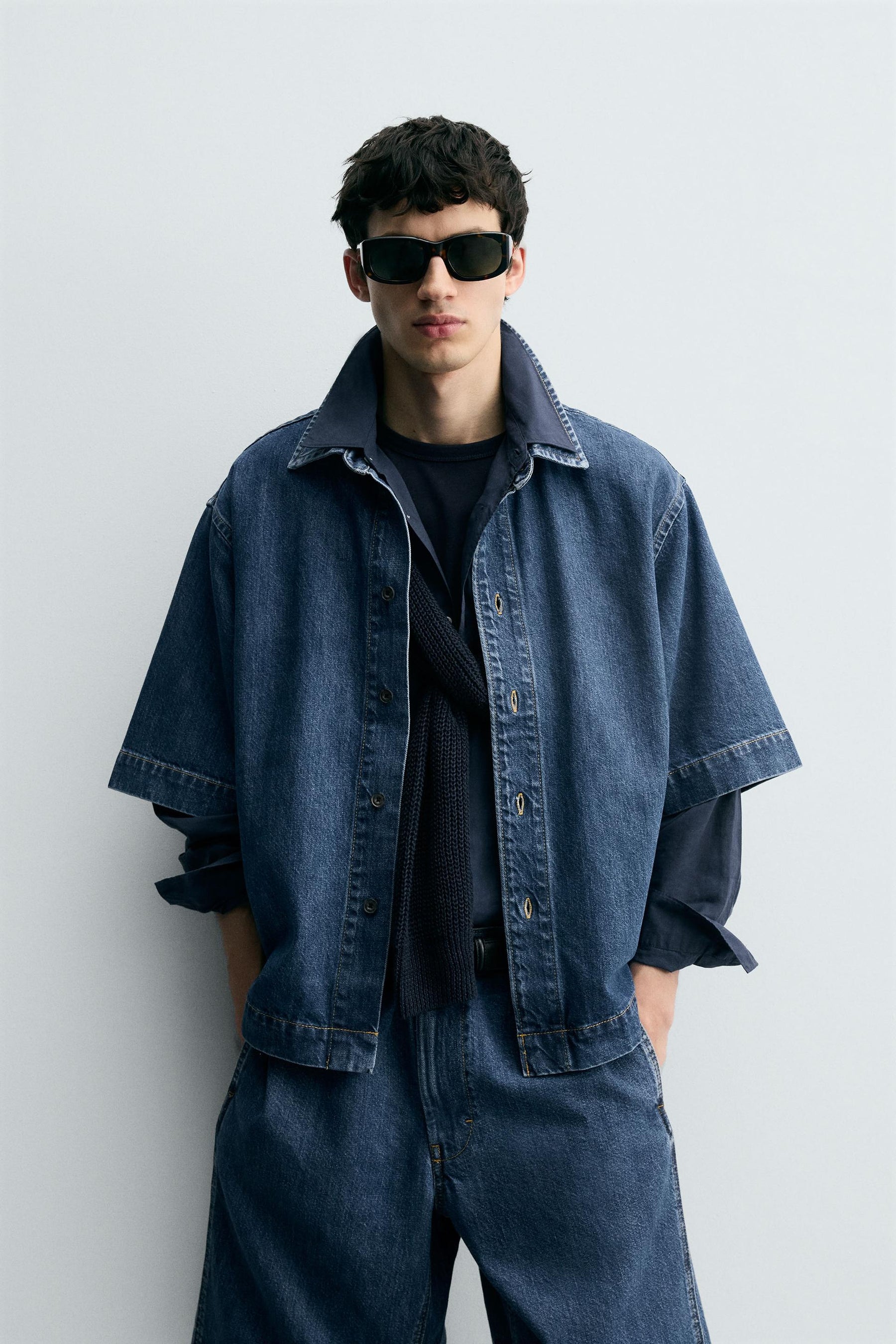 SHORT SLEEVE DENIM SHIRT - Image 2