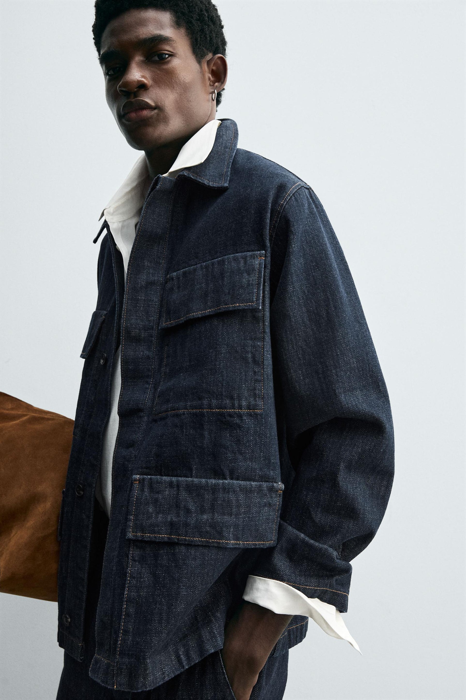 RELAXED FIT DENIM JACKET WITH POCKETS - Image 5