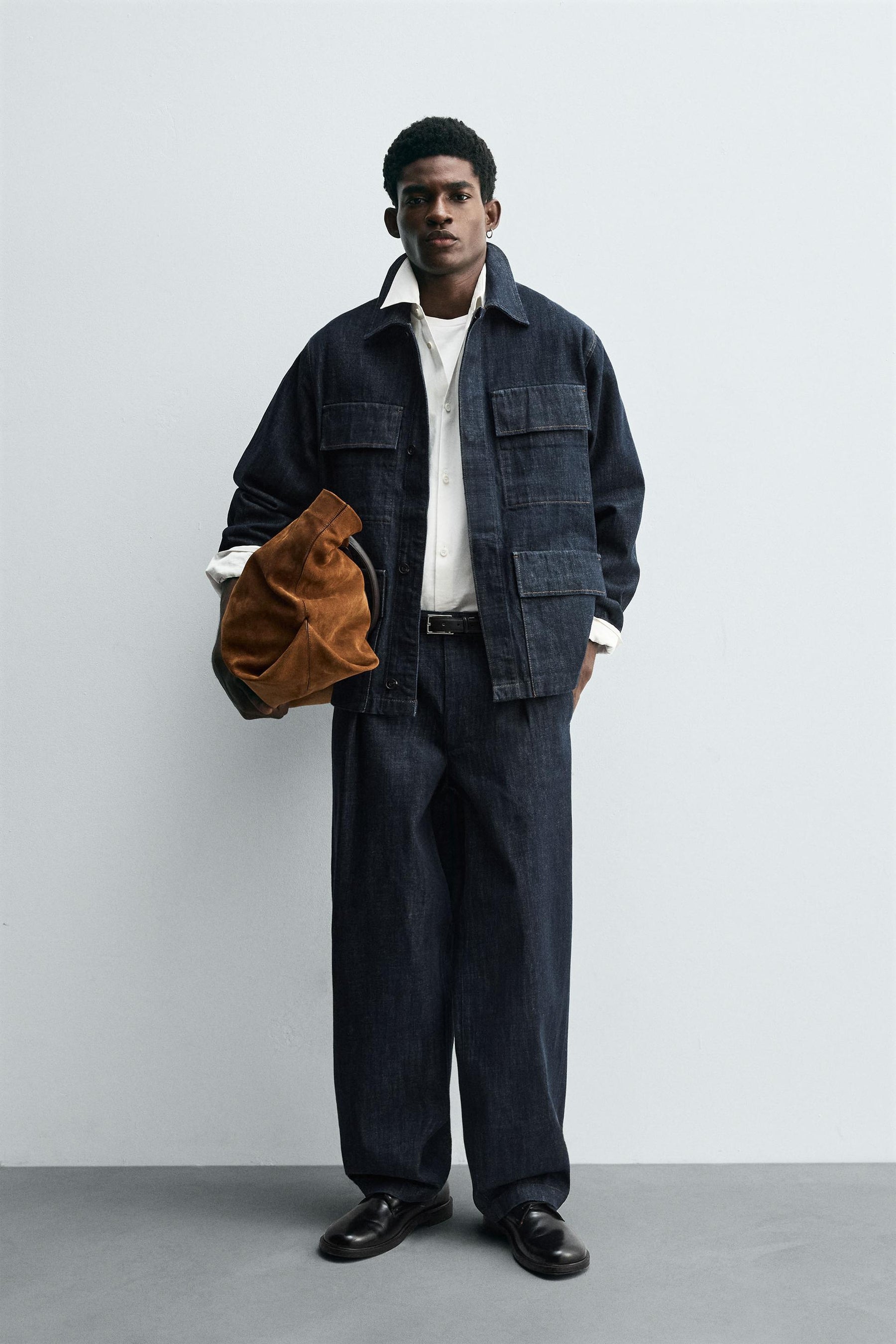 RELAXED FIT DENIM JACKET WITH POCKETS - Image 1