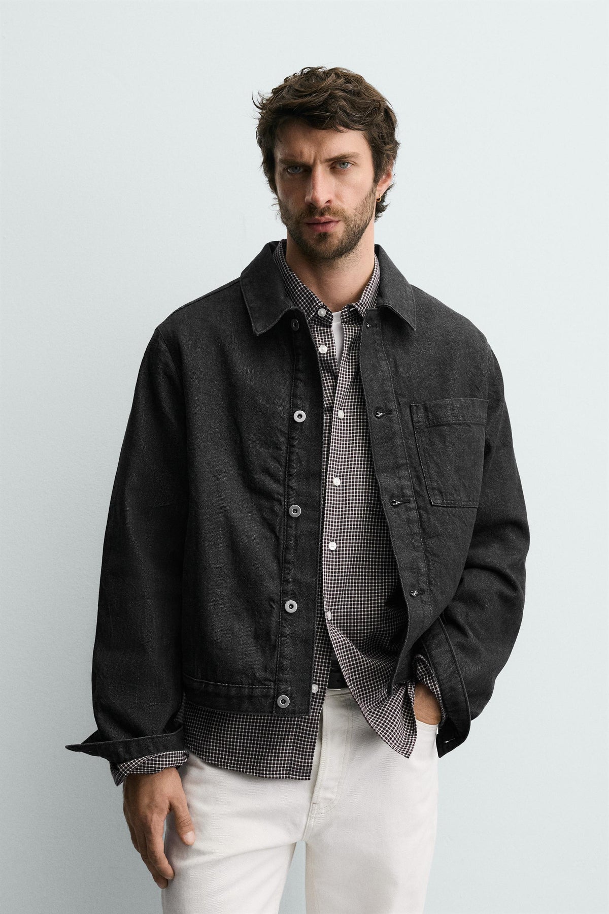 QUILTED DENIM OVERSHIRT - Image 2