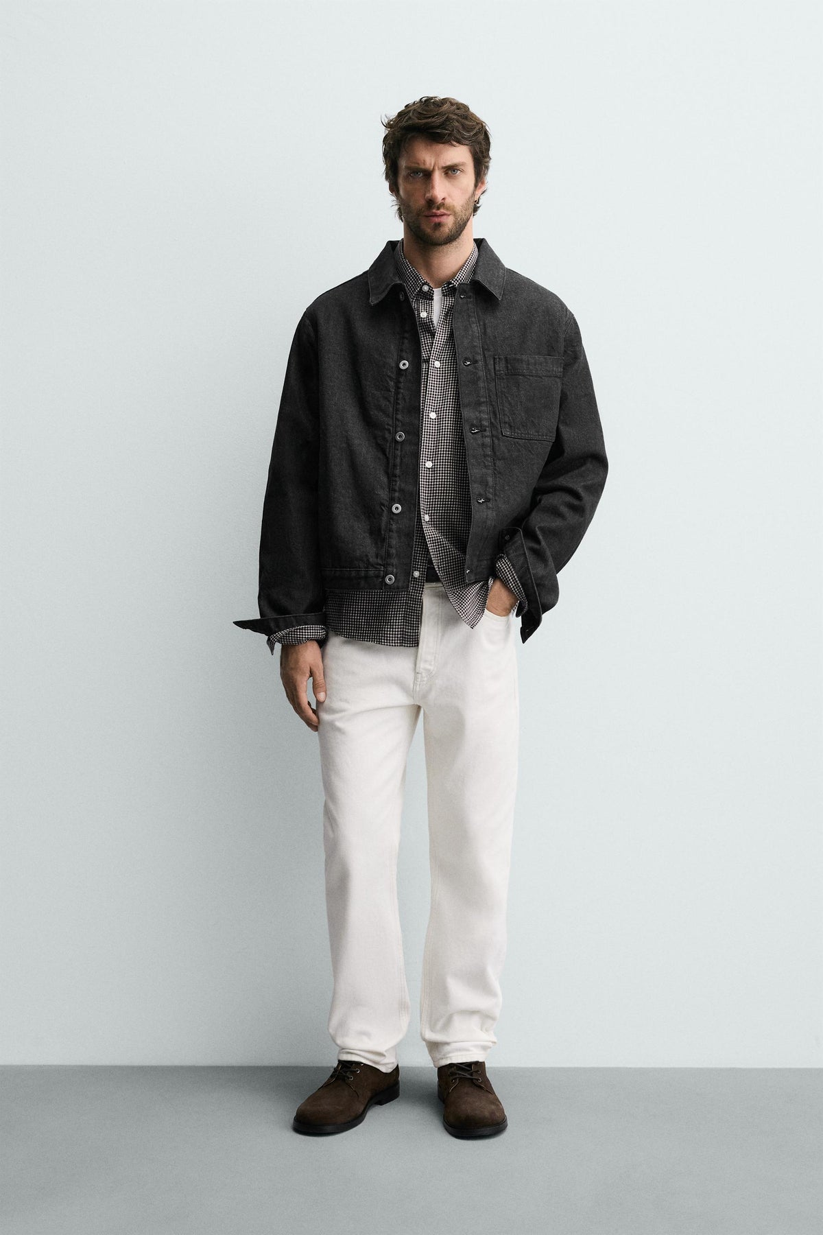 QUILTED DENIM OVERSHIRT - Image 1