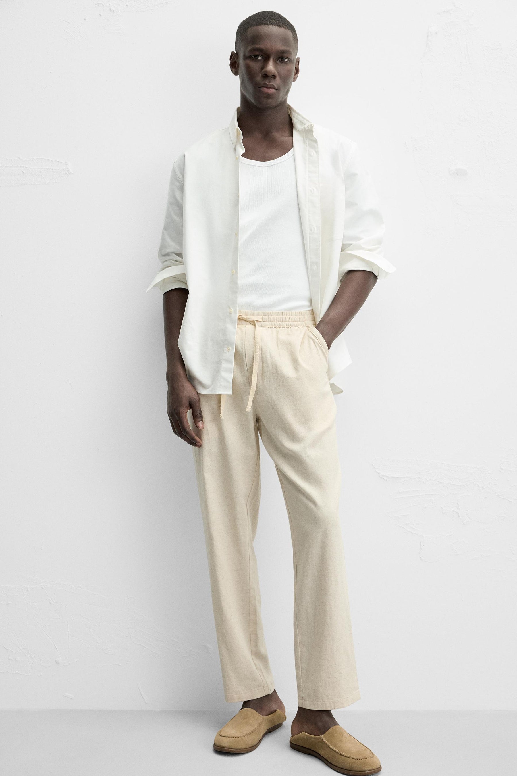 COTTON-LINEN RELAXED FIT TROUSERS - Image 5