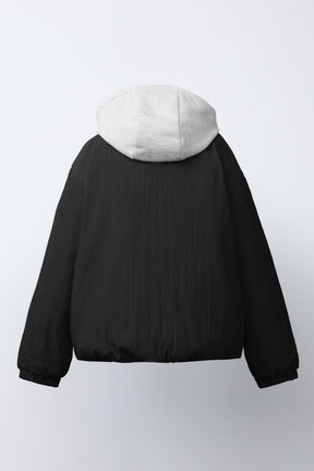 HOODED PUFFER JACKET WITH FLEECE LINING - Image 3