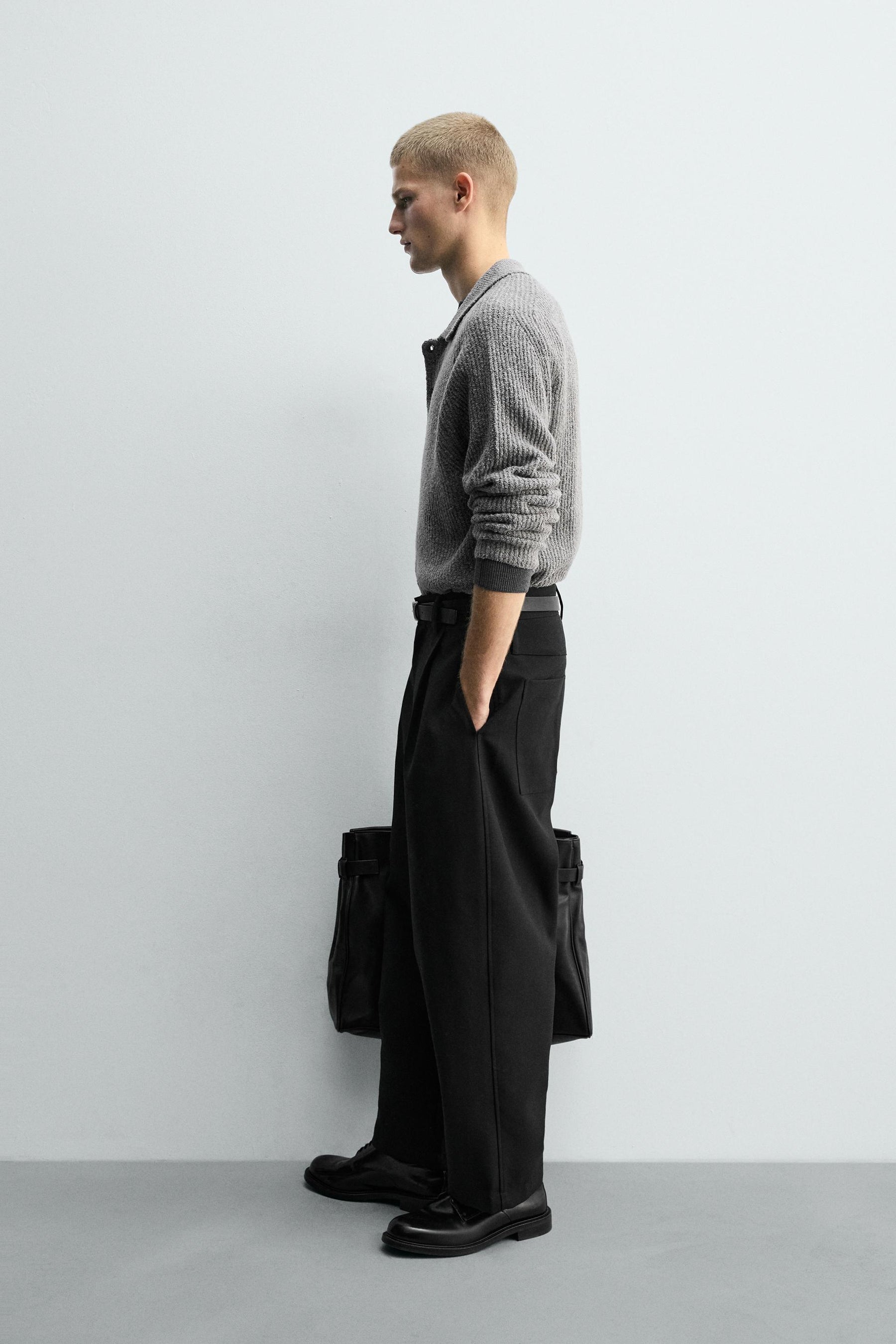 BOUCLÉ TEXTURED KNIT POLO SHIRT - Image 4