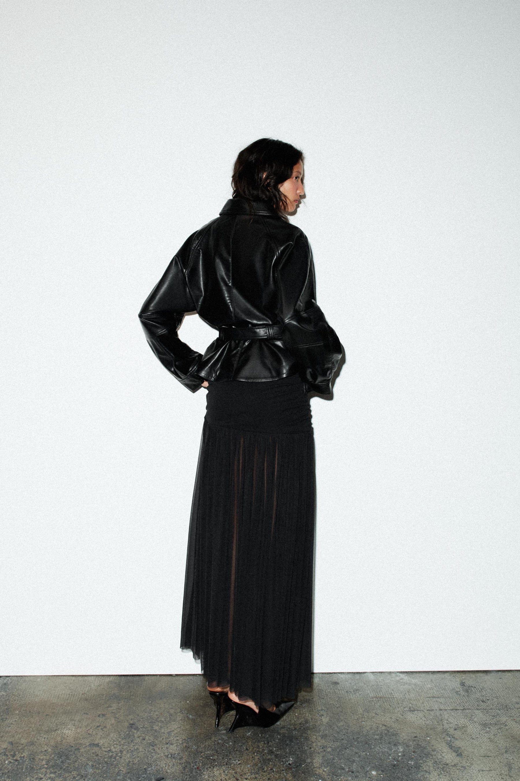 Schößchenjacke aus Kunstleder