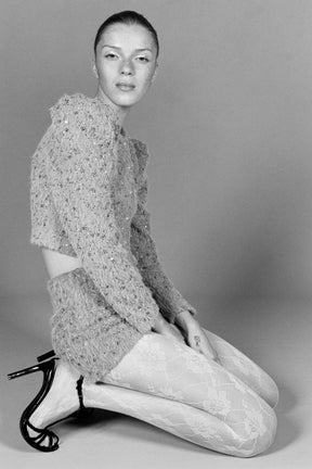 Perlenbesetzte Schaffelljacke