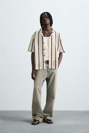 CROCHET TEXTURED SHIRT - Image 1