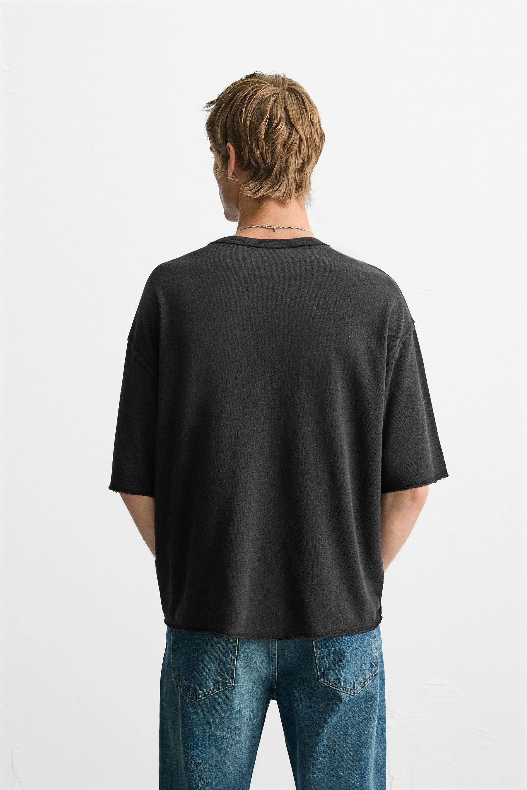 PRINTED WASHED KNIT T-SHIRT - Image 3