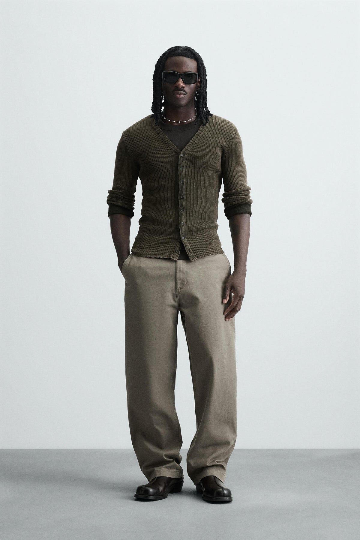 WASHED RIB CARDIGAN - Image 1