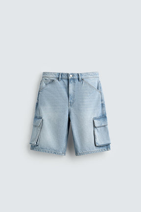 DENIM CARGO BERMUDA SHORTS - Image 6