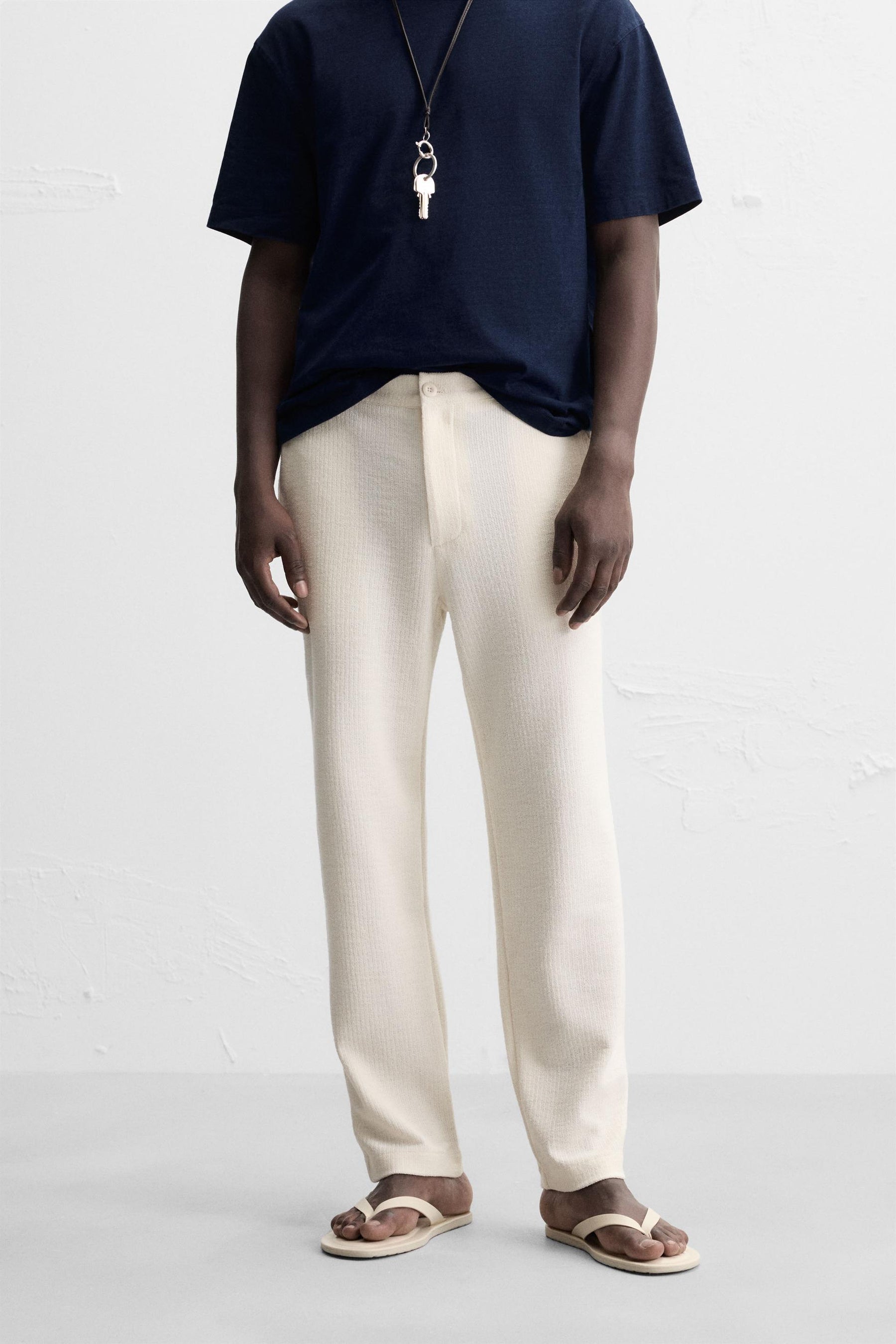 TEXTURED CHINO TROUSERS - Image 2