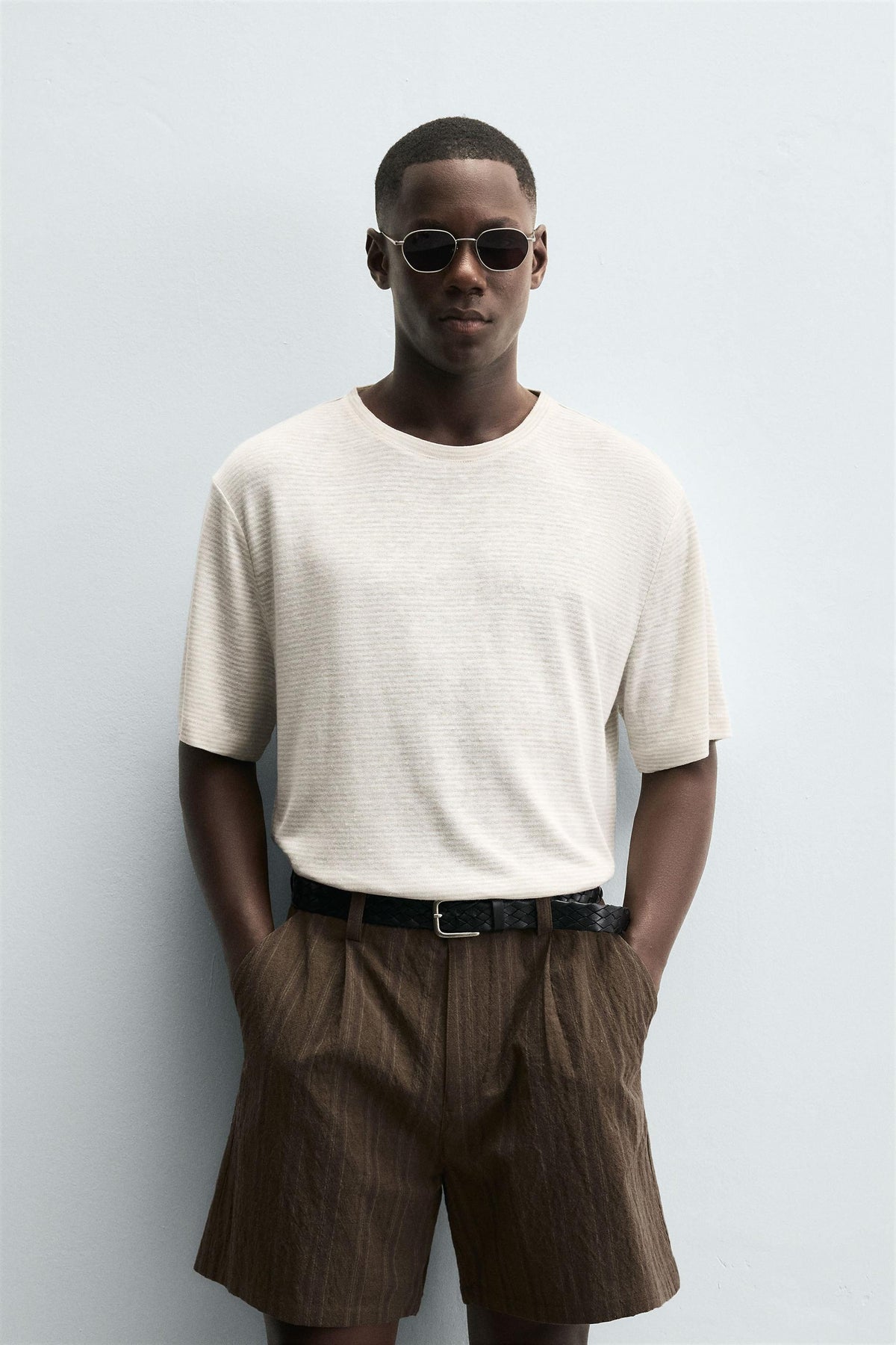 HEMP - VISCOSE STRIPED T-SHIRT - Image 2